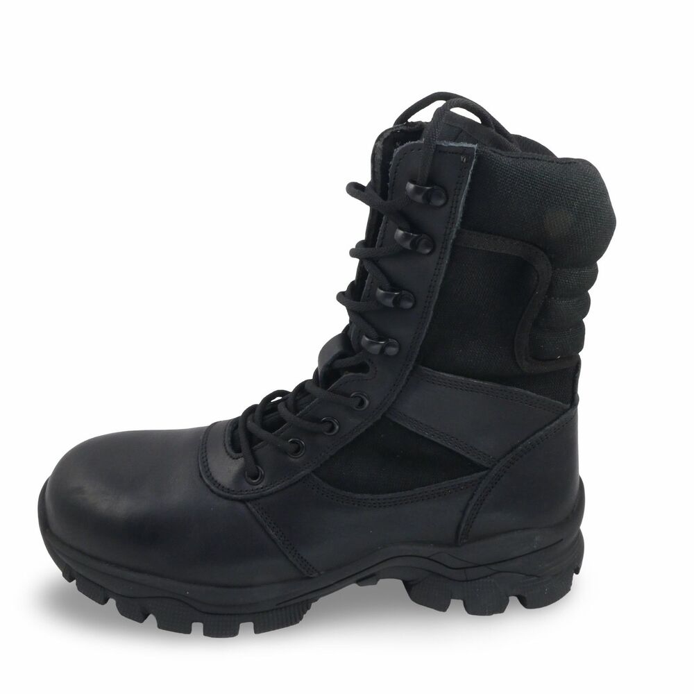 DahWe Men's US 10 Steel Toe Work Boots for Zipper Puncture Proof Slip Resistant